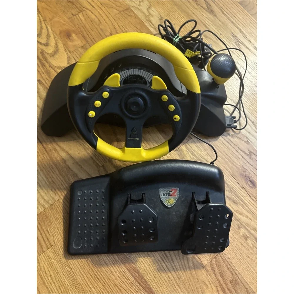 Mad Catz MC2 Racing Wheel and Pedals Xbox 6320 Yellow Black Wired Controller
